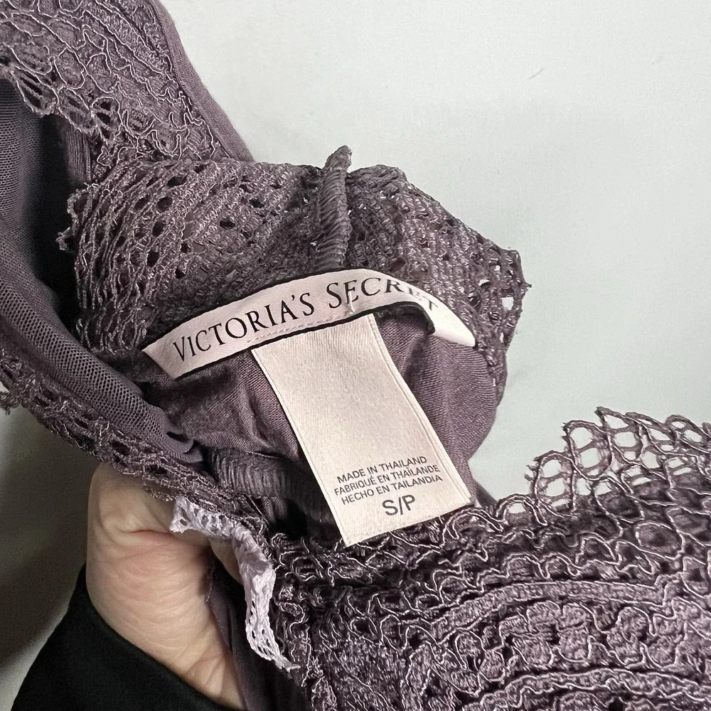 Victoria's Secret Top Women Sz Small Purple Intimates Sleep Slip Baby Doll Tank - Picture 5 of 7